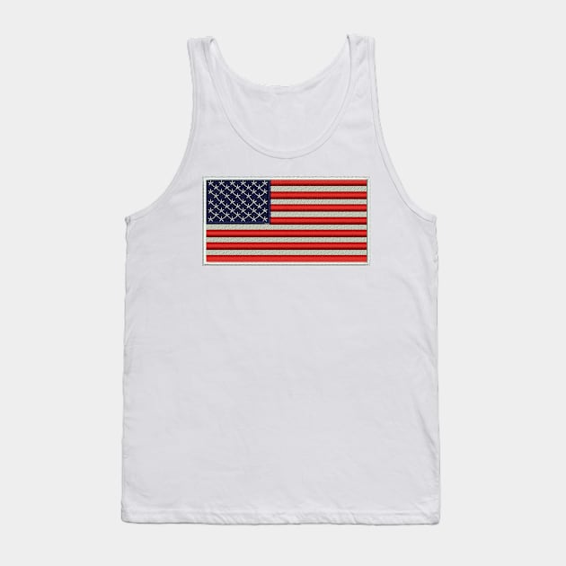 Embroidery American Flag Sticker Tank Top by anacarminda